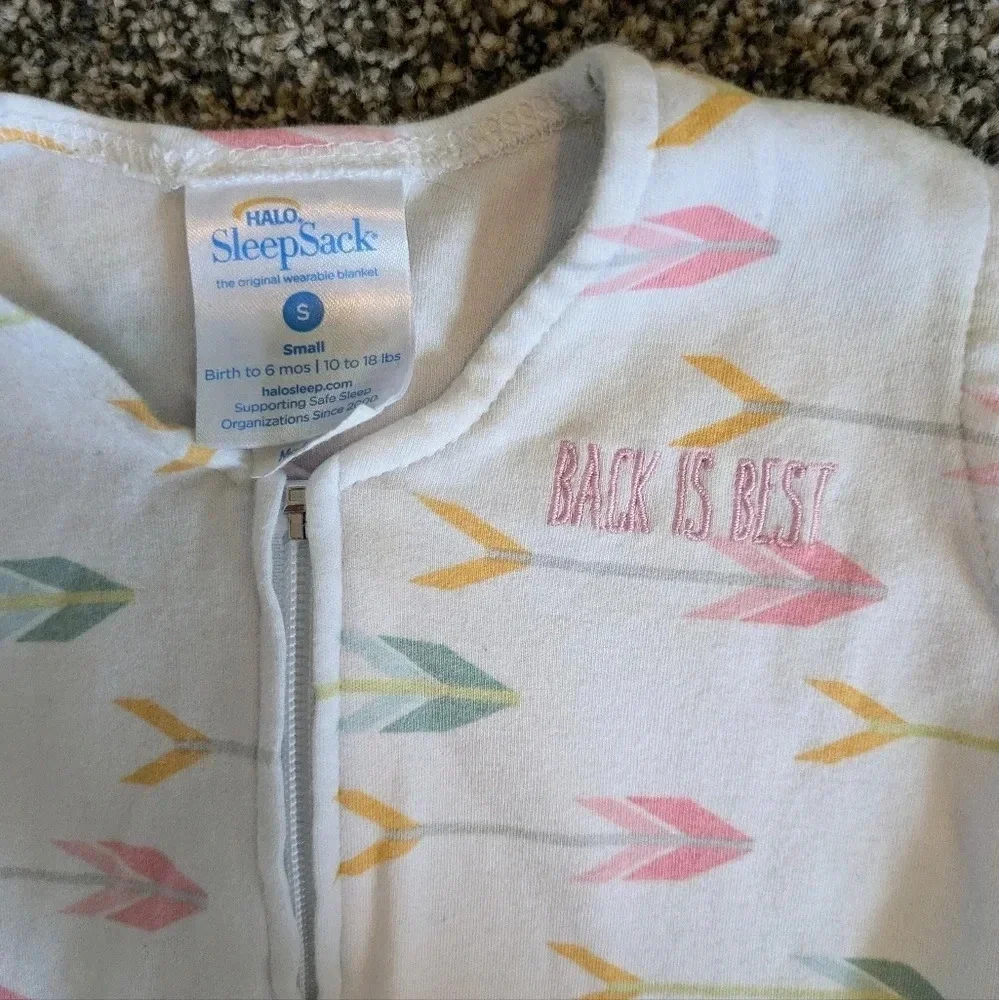 Halo Sleepsack for Babies Green Pink Cotton size Small‎ 0-6mo